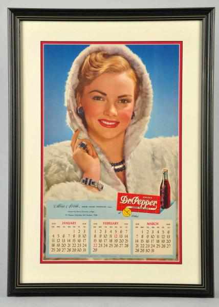 Appraisal: Lot of Framed Dr Pepper Calendars Description Both are framed