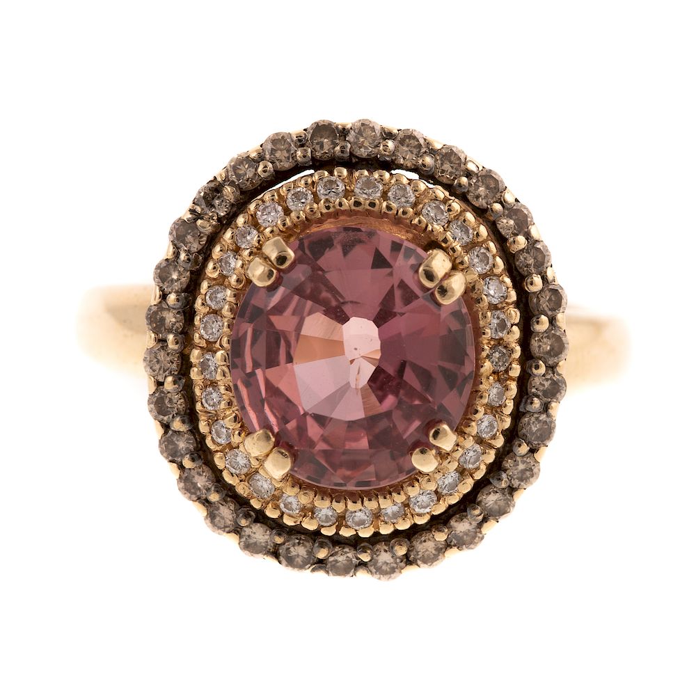 Appraisal: A Rare ct Padparadscha Sapphire Diamond Ring K yellow gold