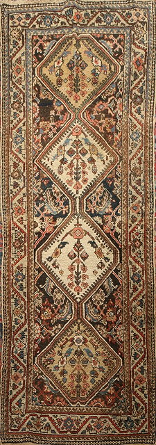 Appraisal: TWO ANTIQUE PERSIAN HAMADAN RUGS including a runner with four