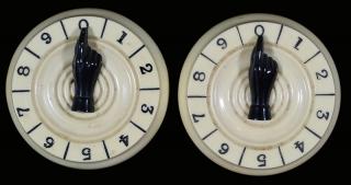 Appraisal: Pair of Celluloid Whist Markers with Black Hand and Finger