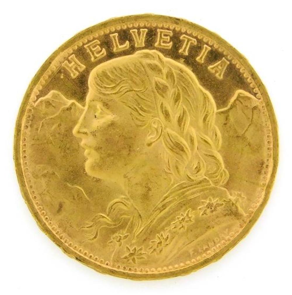 Appraisal: COIN -B Swiss Franc gold coin choice Uncirculated