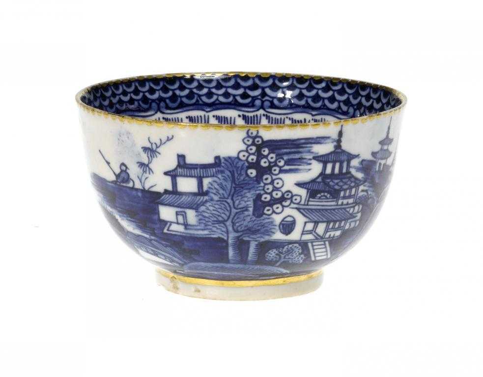 Appraisal: A CHELSEA-DERBY TEA BOWL of porcelaneous paste painted in two