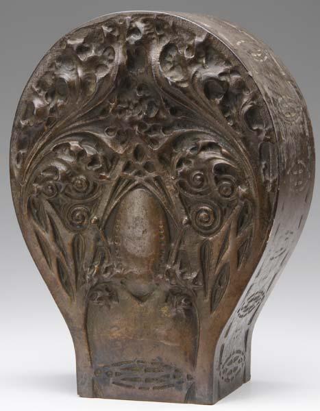 Appraisal: LOUIS SULLIVAN Newel post with organic foliate design under a