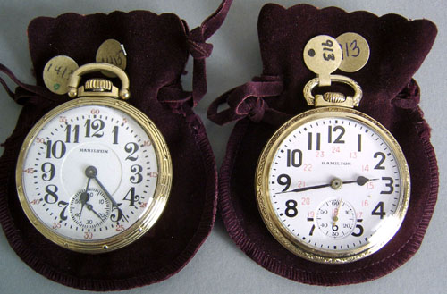 Appraisal: Hamilton B -jewel gold filled open face pocket watch together