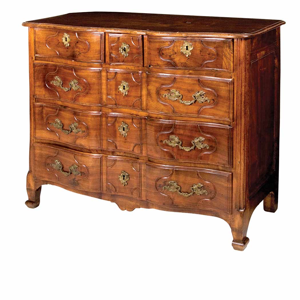 Appraisal: Provincial Louis XV Fruitwood Commode The molded rectangular top of