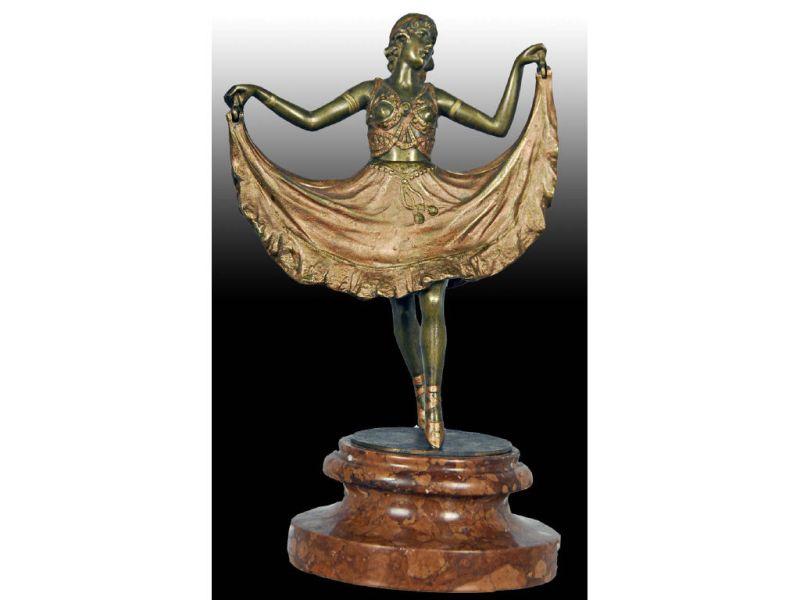 Appraisal: Bronze Ballerina Erotica Figure Description - '' T Lifting dress