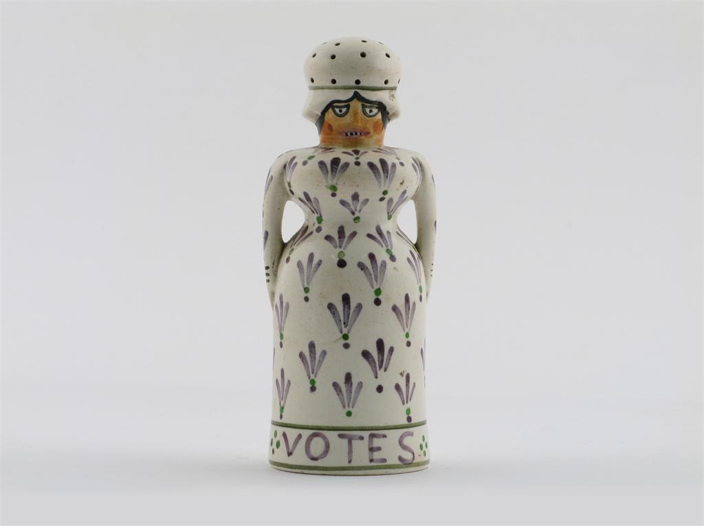 Appraisal: Suffragette interest a pearlware pepperpot