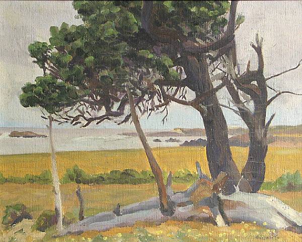 Appraisal: Oscar Vincent Galgiani American - Windswept Pines Mendocino Coast signed