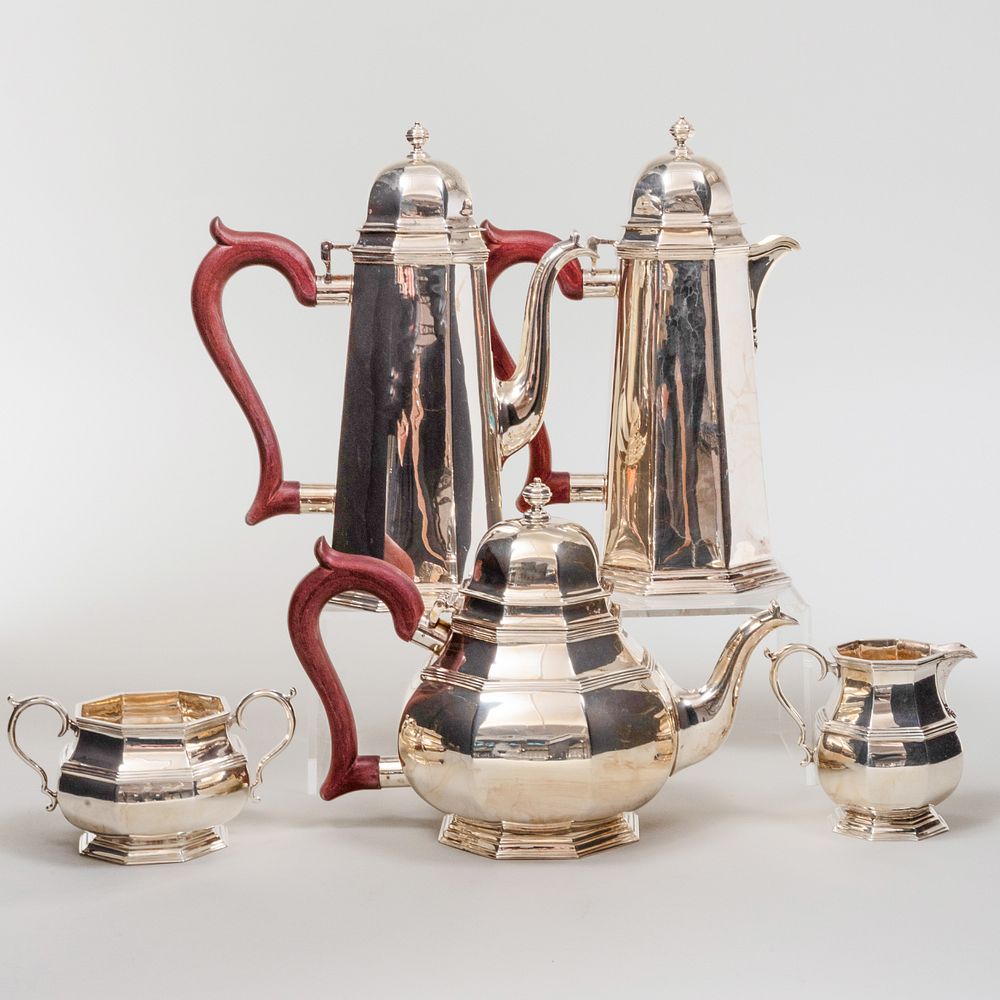 Appraisal: English Silver Five-Piece Tea and Coffee Service Mark of Roberts