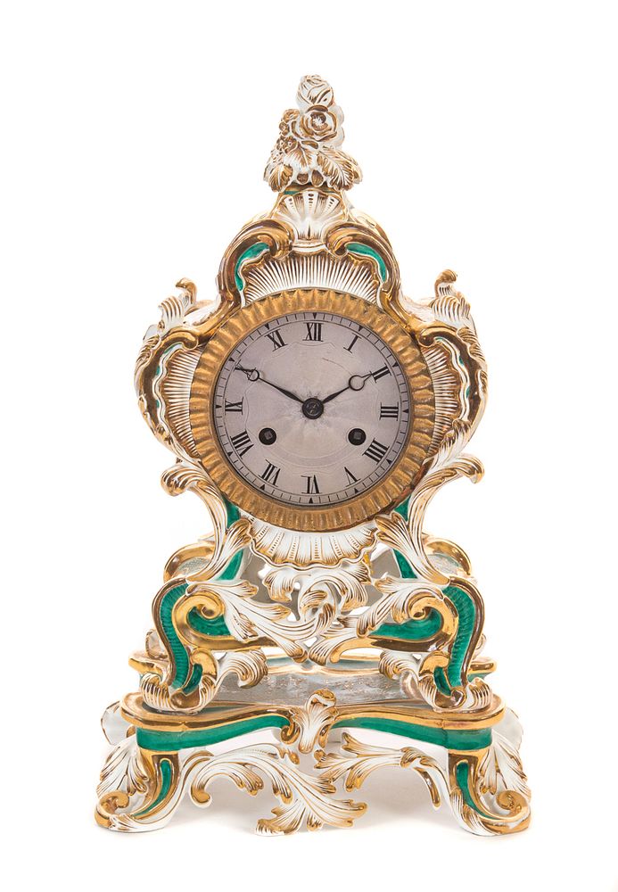 Appraisal: French Porcelain Clock - s - Signed 'Ed Honore' French