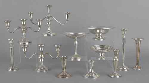 Appraisal: Group of weighted sterling silver tablewares