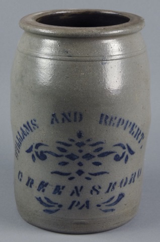 Appraisal: Williams and Reppert Stoneware CrockHaving cobalt stenciled mark reading Williams