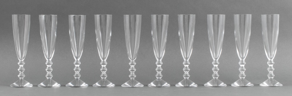 Appraisal: BACCARAT VEGA CHAMPAGNE CRYSTAL GLASSES SET OF crystal champagne flutes