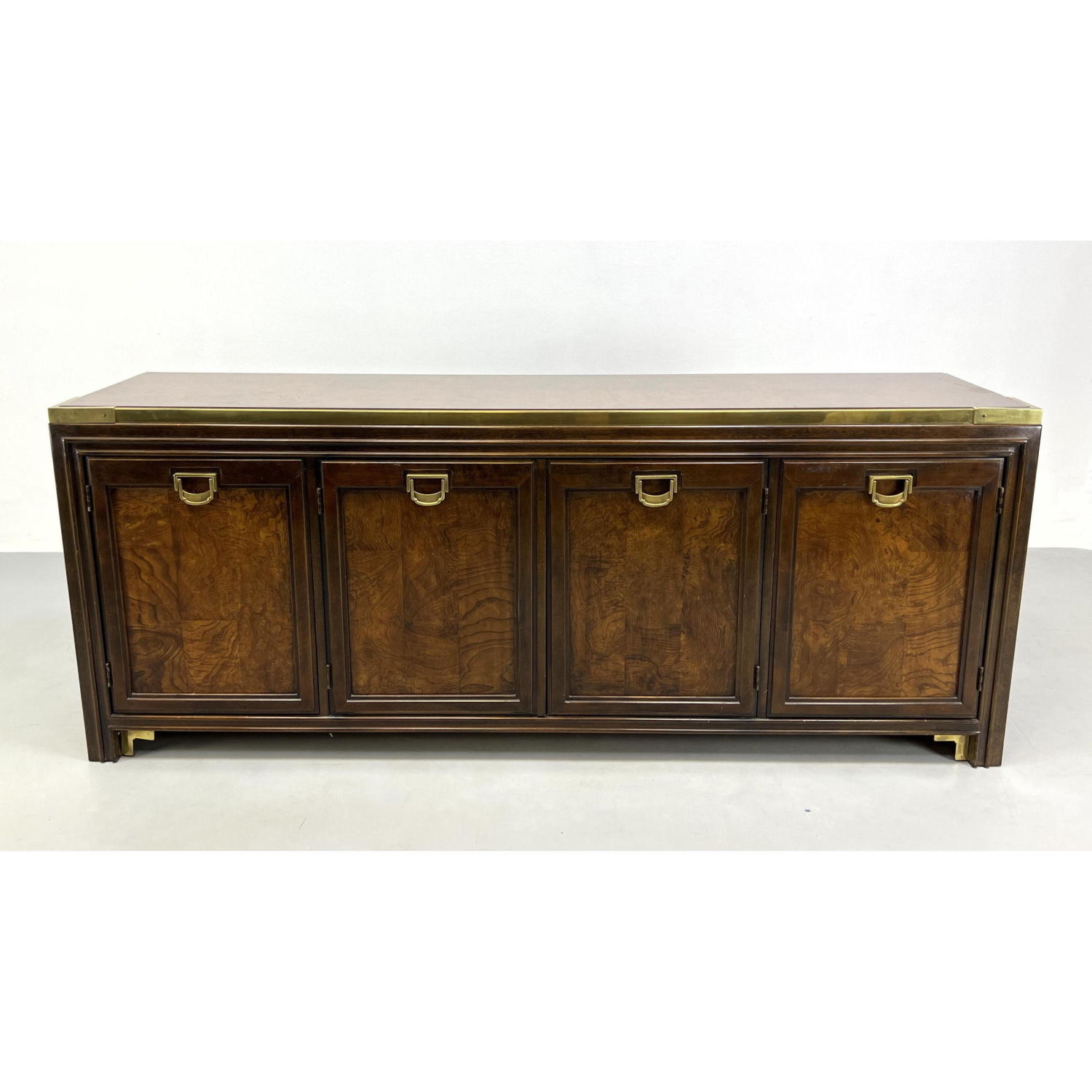 Appraisal: Asian Influenced Credenza Sideboard Brass bound Dimensions H inches W