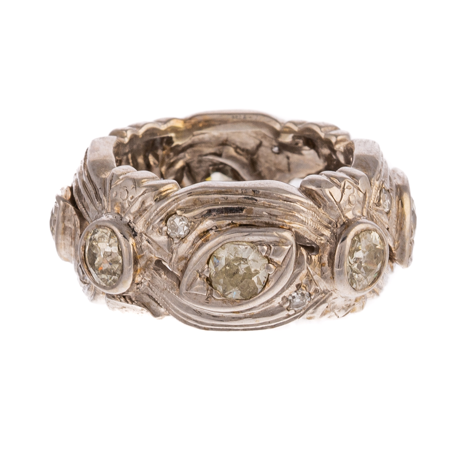 Appraisal: A CTW OLD EUROPEAN DIAMOND BAND IN K K white