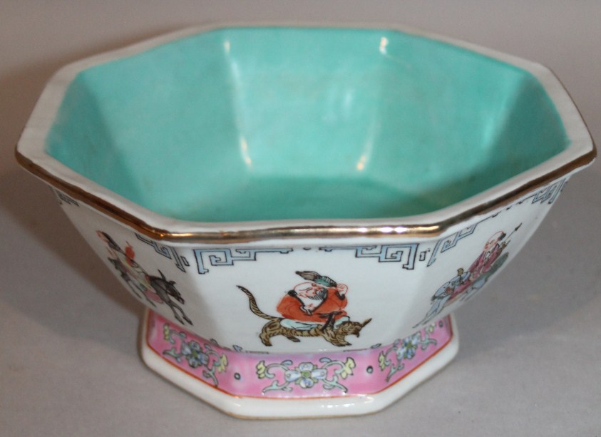 Appraisal: A Chinese semi porcelain Imperial style bowl of octagonal outline