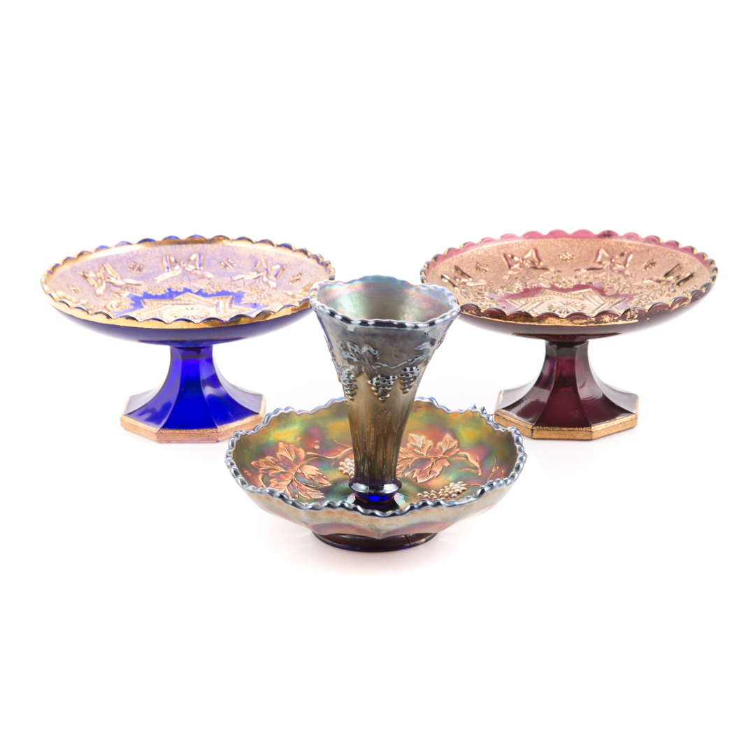 Appraisal: Three iridescent glass articles first quarter- th century including Judaica