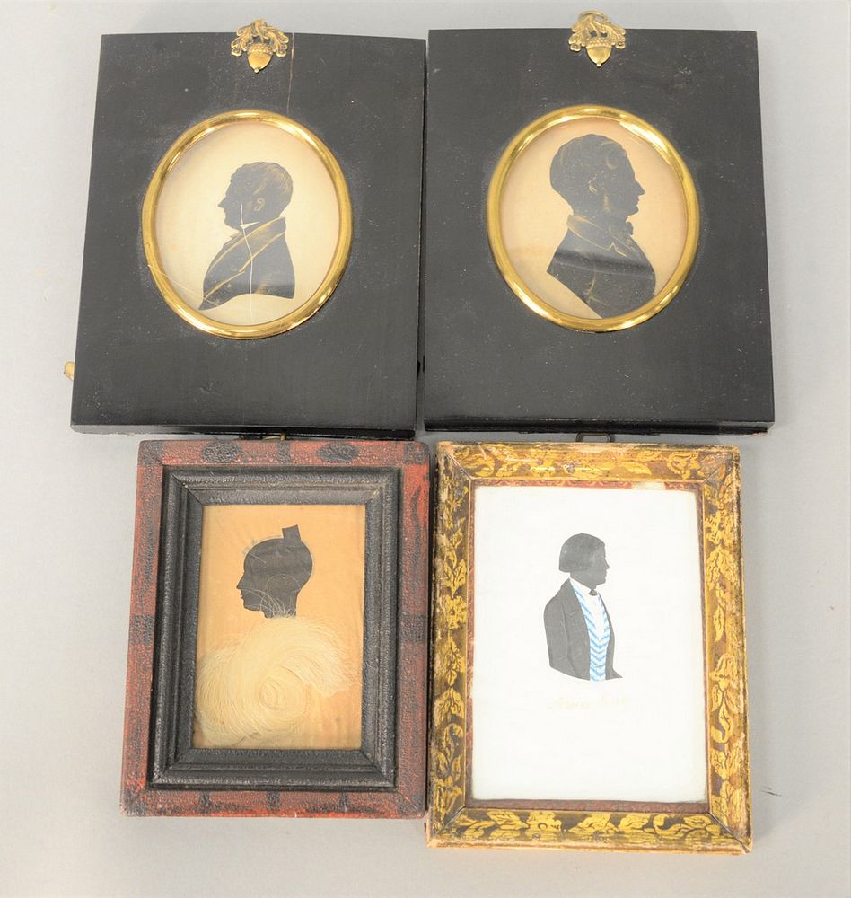 Appraisal: Group of Four Silhouettes to include two busts of a