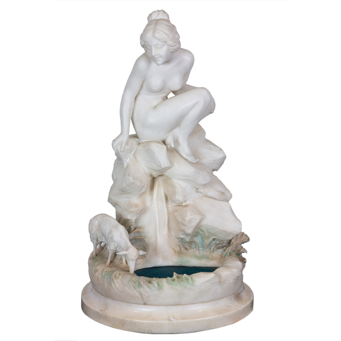 Appraisal: AN ITALIAN ALABASTER FIGURAL LAMP OF A BATHER BY PROF