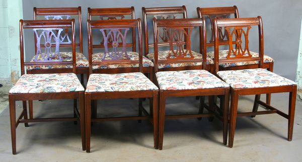 Appraisal: Set of circa custom Hepplewhite mahogany chairs EST '