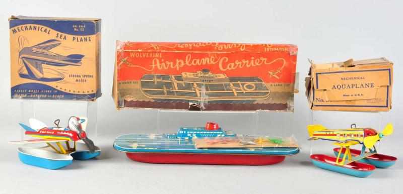 Appraisal: Lot of Boat Airplane Toys Includes two Chein sea planes