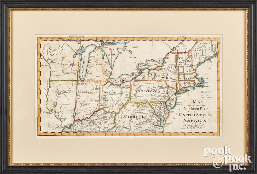 Appraisal: Abraham Bradley Jr map Abraham Bradley Jr map of the