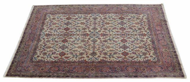 Appraisal: Hand-tied Romanian Tabriz-design wool rug approx ' l ' w