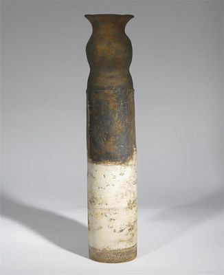 Appraisal: A tall stoneware vase by Robin Welch cylindrical form wit