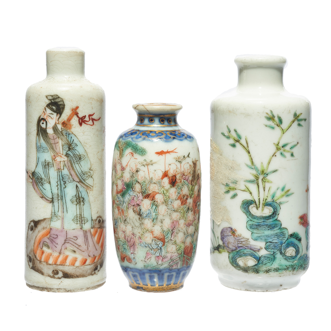 Appraisal: LOT OF CHINESE FAMILLE ROSE SNUFF BOTTLES lot of Chinese