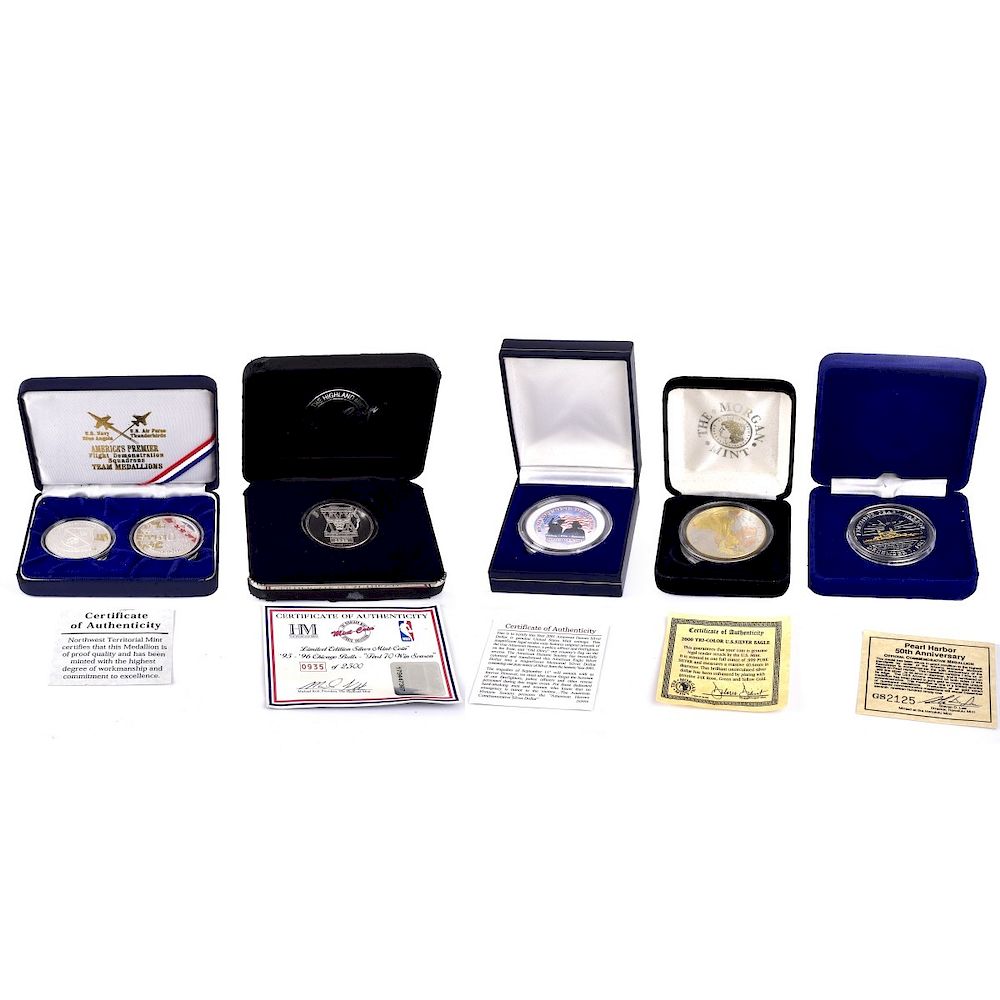 Appraisal: Lot Silver Coins Lot of Six Silver Commemorative Coins Includes