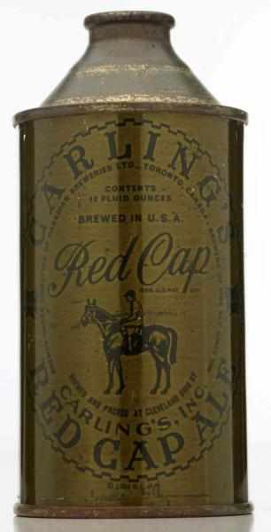 Appraisal: Carling's Red Cap Ale Olive Drab HP Cone Top Can