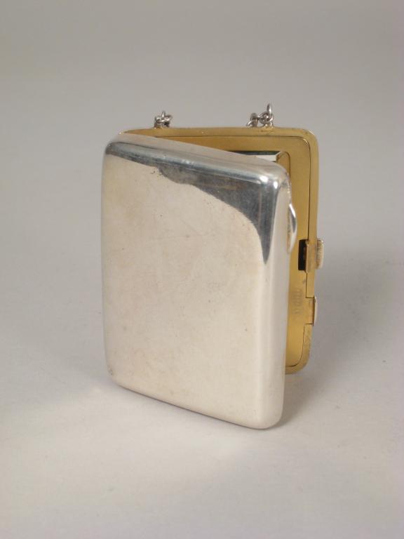 Appraisal: A George V Cigarette Case Aide Memoir with interior mirror