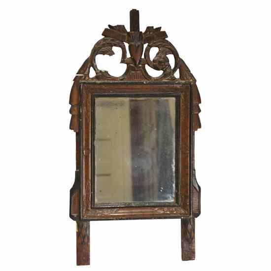 Appraisal: A French Provincial Louis XVI Style Grain Painted Wall Mirror