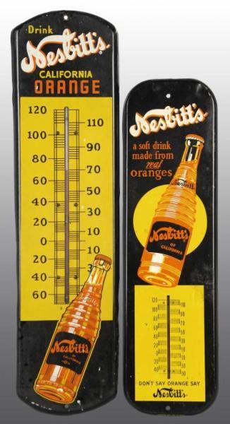 Appraisal: Lot of Tin Nesbitt's Soda Thermometers Condition Excellent Size Largest