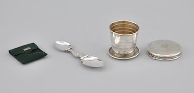 Appraisal: Two Sterling Silver Novelty Items Including a folding double spoon