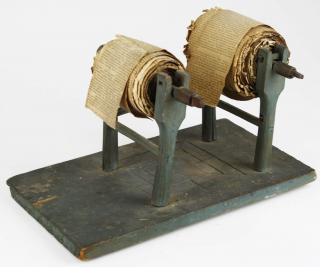 Appraisal: early th c double paper roller in old green paint