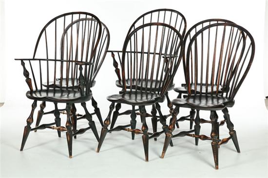 Appraisal: SET OF SIX BOWBACK WINDSOR CHAIRS D R Dimes New