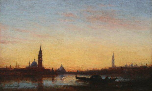 Appraisal: ZIEM Felix French - ''San Giorgio at Sunset'' OIL Panel