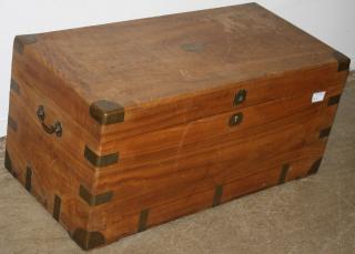 Appraisal: Th C Campaign Trunk th c campaign trunk camphor wood