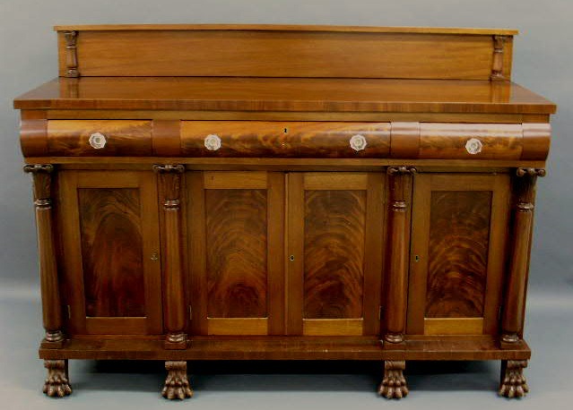 Appraisal: Empire mahogany sideboard c h x w x d