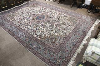 Appraisal: Sino Tabriz part silk carpet Sino Tabriz part silk carpet