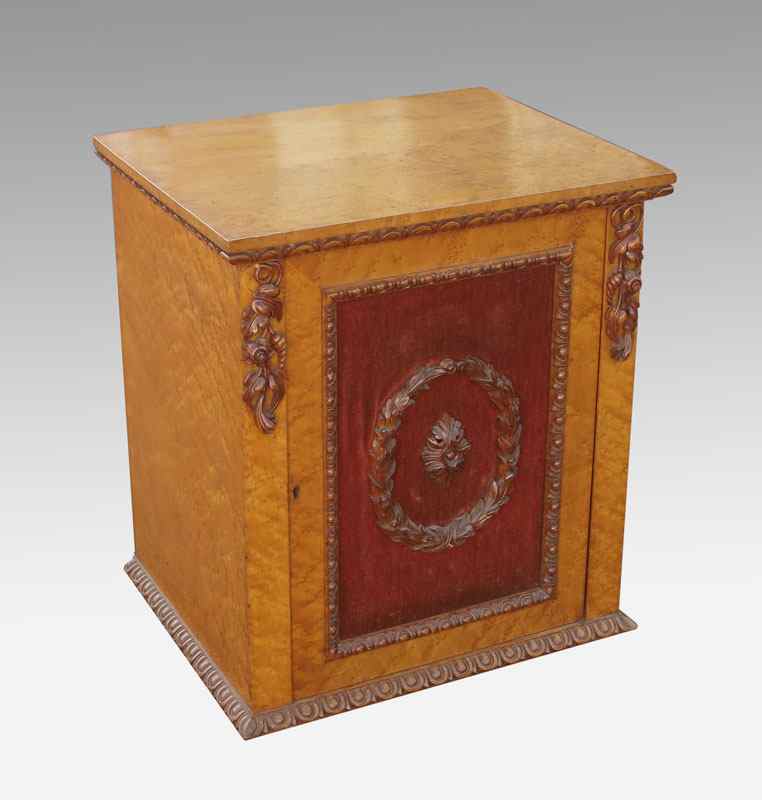 Appraisal: ENGLISH VICTORIAN STAND SIDE TABLE Bird's eye maple veneer Single