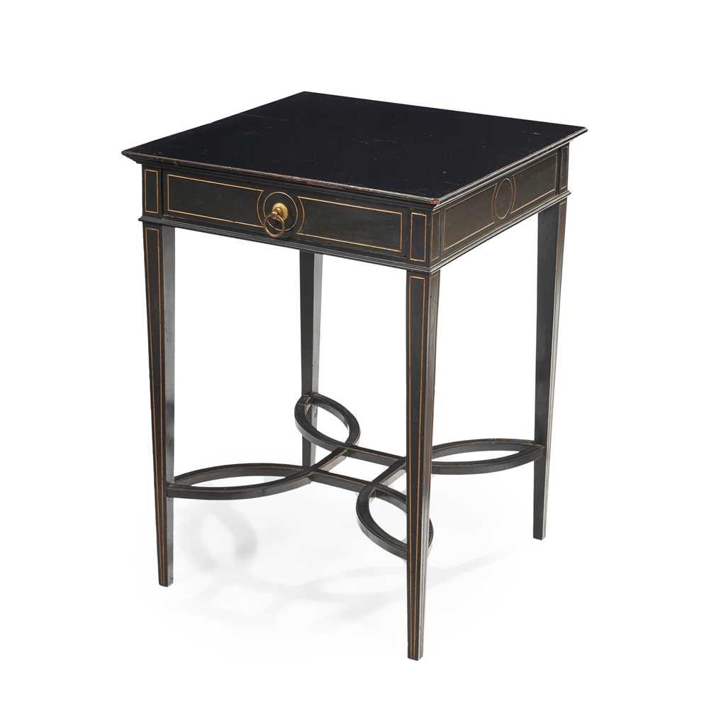 Appraisal: JAMES SHOOLBRED CO LONDON AESTHETIC MOVEMENT LAMP TABLE CIRCA ebonised