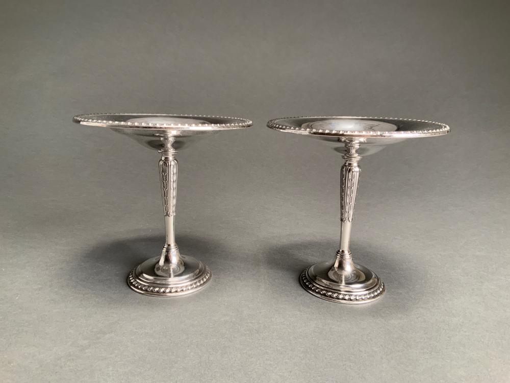 Appraisal: PAIR OF MATTHEWS CO WEIGHTED STERLING SILVER COMPOTES H IN