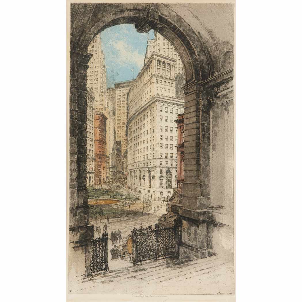 Appraisal: Luigi Kasimir BOWLING GREEN NEW YORK Color etching and aquatint