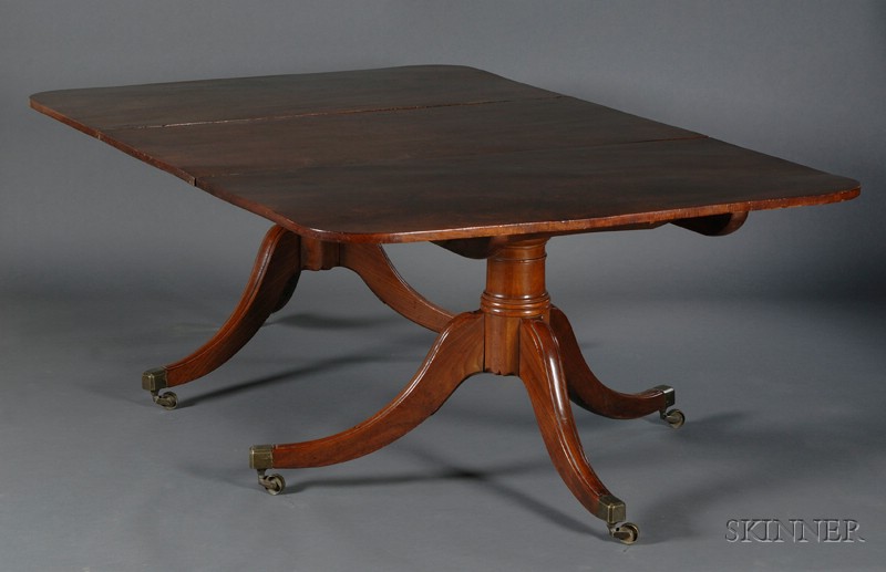 Appraisal: George III Mahogany Two-Pedestal Dining Table early th century the