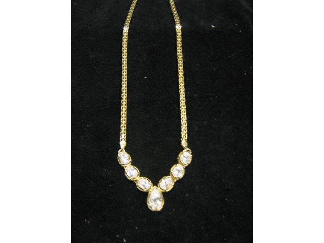 Appraisal: Gold on Sterling Silver Necklace CZ's from Suzanne Somers