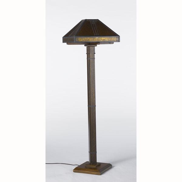 Appraisal: ARROYO CRAFTSMAN Contemporary floor lamp with patinated metal and mica