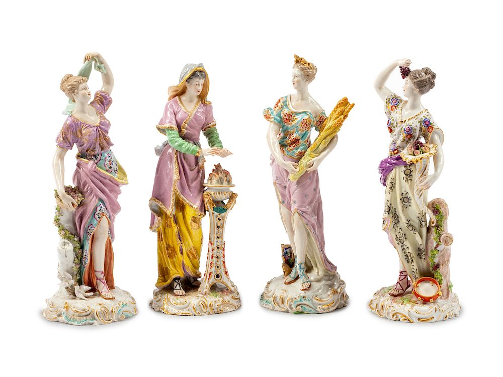 Appraisal: Four German Porcelain Allegorical Figures Four German Porcelain Allegorical Figures