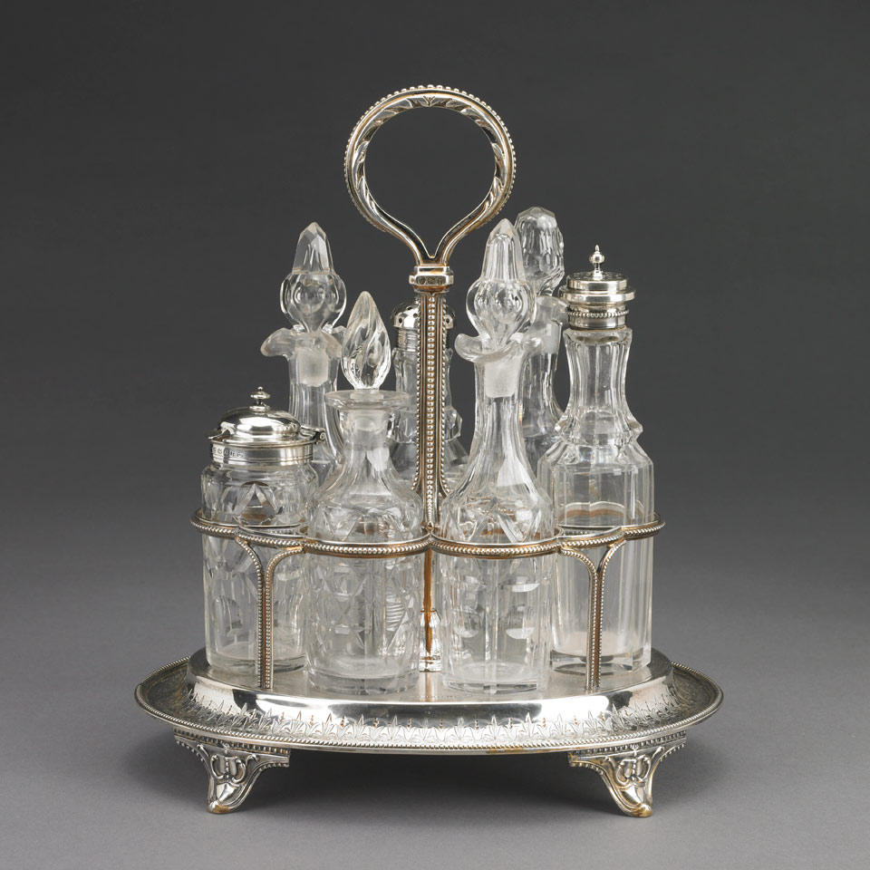 Appraisal: Victorian Silver Seven-Bottle Cruet Richard Martin amp Ebenezer Hall London